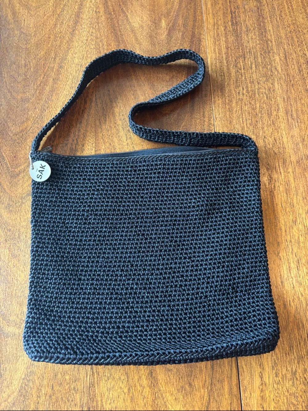 The Sak Black Crochet Shoulder Bag